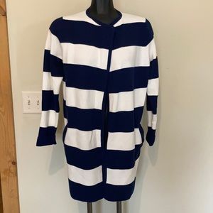 J Crew Striped Open Cardigan S